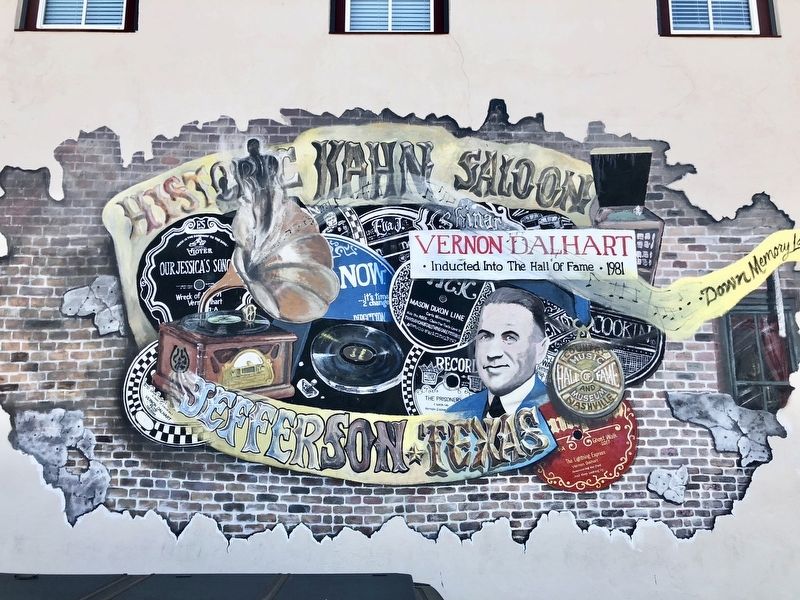 Kahn Saloon mural on side of saloon building. image. Click for full size.