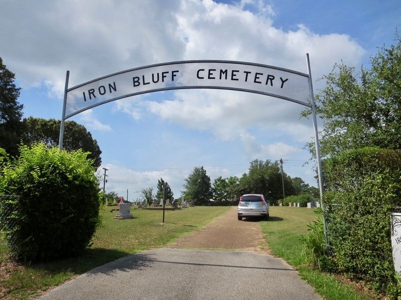 Iron Bluff Cemetery Marker, on left, just past cemetery entrance. image. Click for full size.