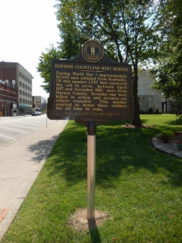 Daviess Countians Who Served Marker (<i>tall view; looking south along St Ann Street</i>) image. Click for full size.