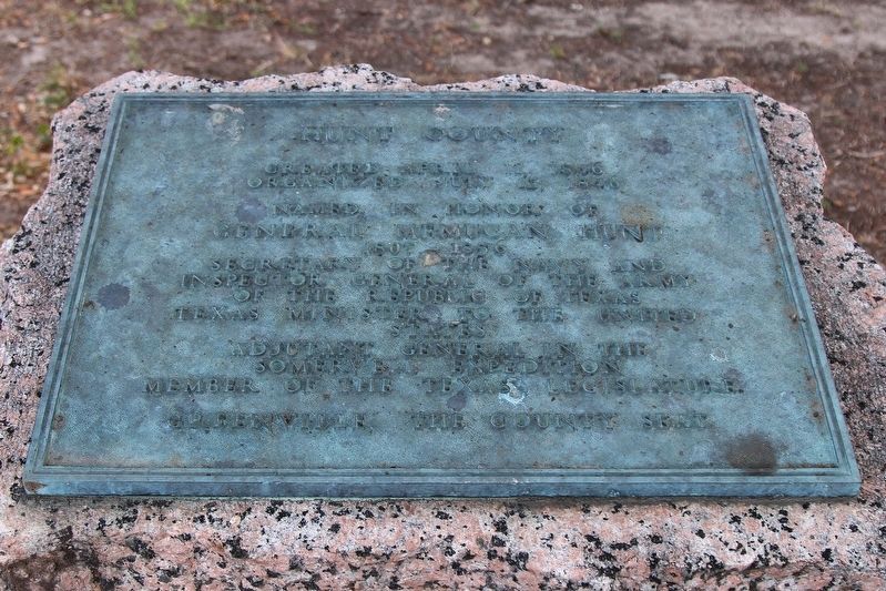 Hunt County Highway Marker Plaque. Click for full size. Hunt County Highway Marker Plaque image. Click for full size.