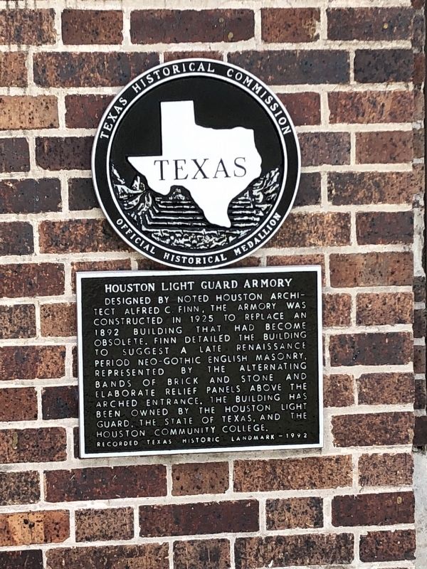 Houston Light Guard Armory Marker image. Click for full size.