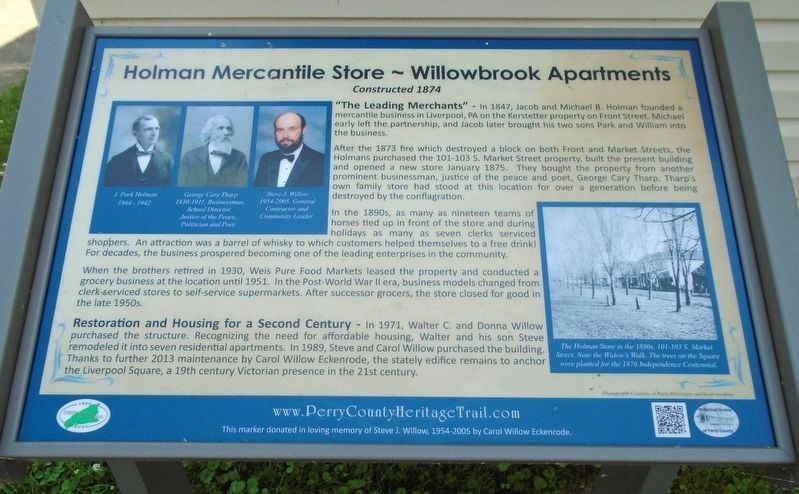 Holman Mercantile Store ~ Willowbrook Apartments Marker. Click for full size. Holman Mercantile Store ~ Willowbrook Apartments Marker image. Click for full size.