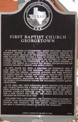 First Baptist Church Georgetown Marker image. Click for full size.