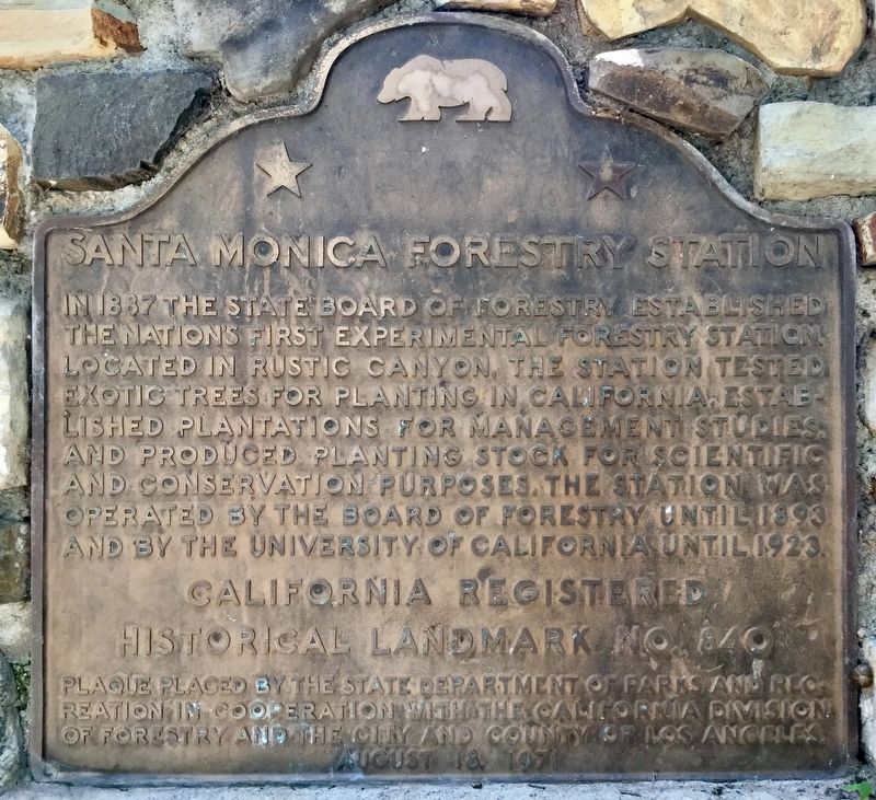 Santa Monica Forestry Station Marker image. Click for full size.