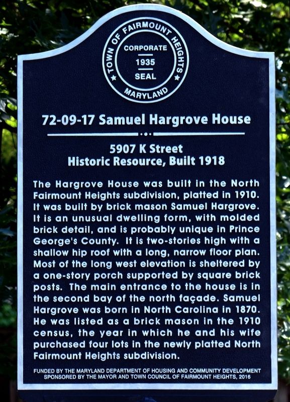 Samuel Hargrove House Marker image. Click for full size.