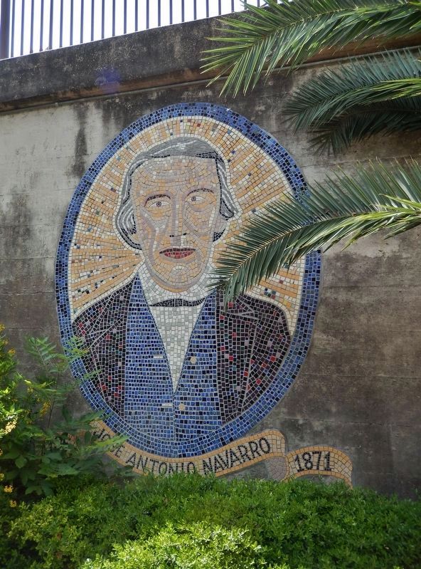 Jose Antonio Navarro Mural (along River Walk, beside bridge) image. Click for full size.
