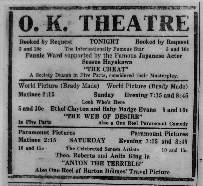 Marker detail: Ad for opening night. Click for full size. Marker detail: Ad for opening night image. Click for full size.