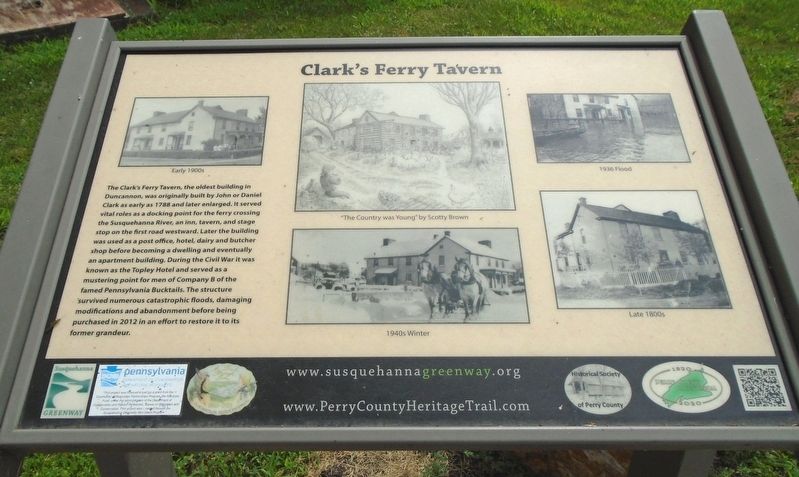Clark's Ferry Tavern Marker image. Click for full size.
