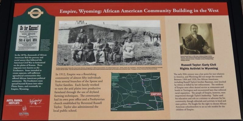 Empire, Wyoming: African American Community Building Marker. Click for full size. Empire, Wyoming: African American Community Building Marker image. Click for full size.