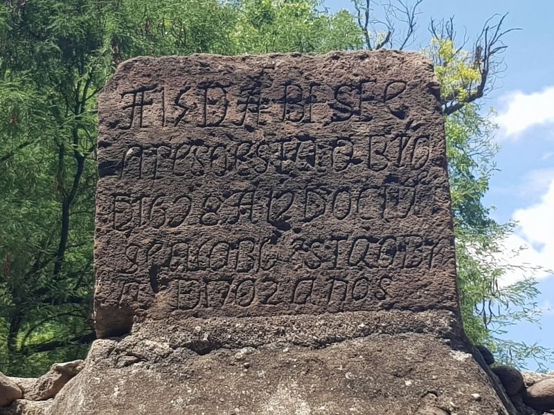 The original 1702 dedicatory marker of the Aqueduct of the Arches image. Click for full size.