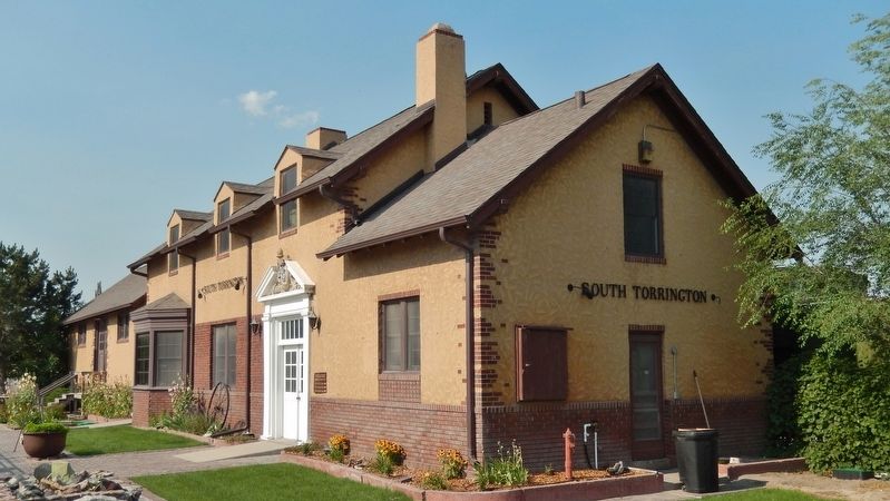 Goshen County Homesteaders Museum / former Union Pacific Railroad Depot (<i>view from marker</i>) image. Click for more information.