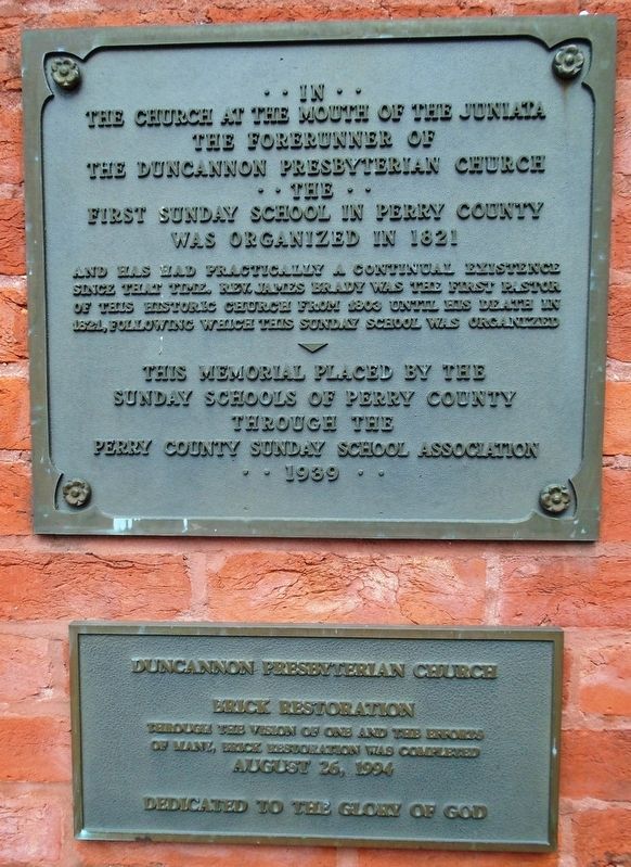 First Sunday School In Perry County Marker image. Click for full size.