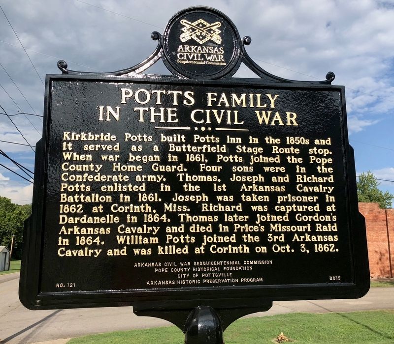 Potts Family in the Civil War Marker image. Click for full size.