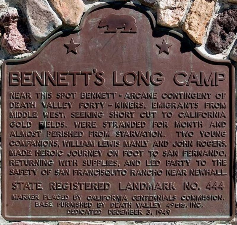 Bennett’s Long Camp Marker. Click for full size. Bennett’s Long Camp Marker image. Click for full size.