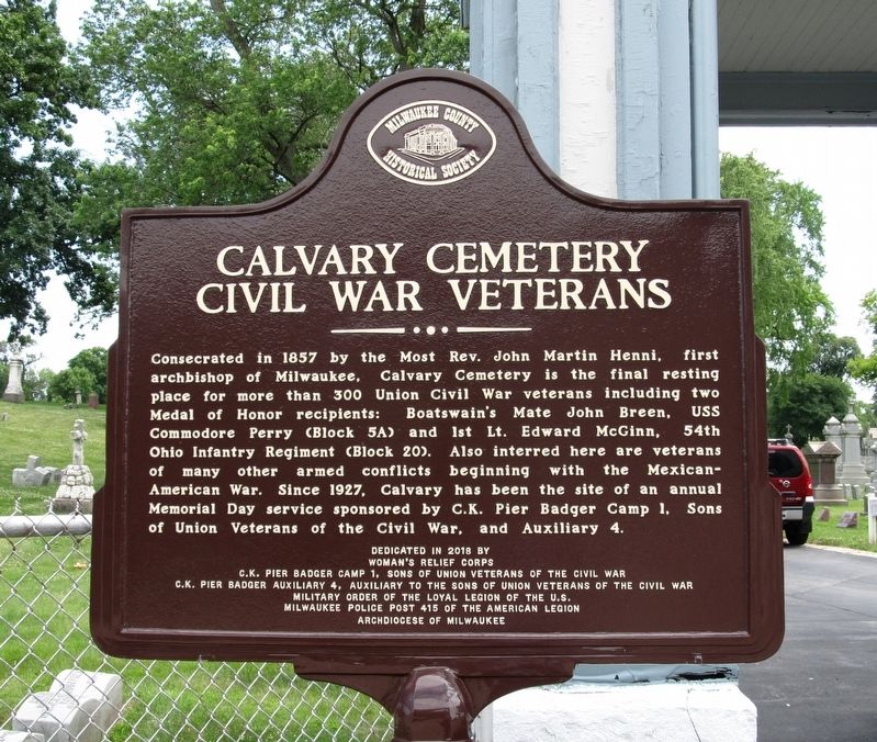 Calvary Cemetery Civil War Veterans Marker image. Click for full size.