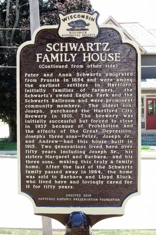 Schwartz Family House Marker image. Click for full size.