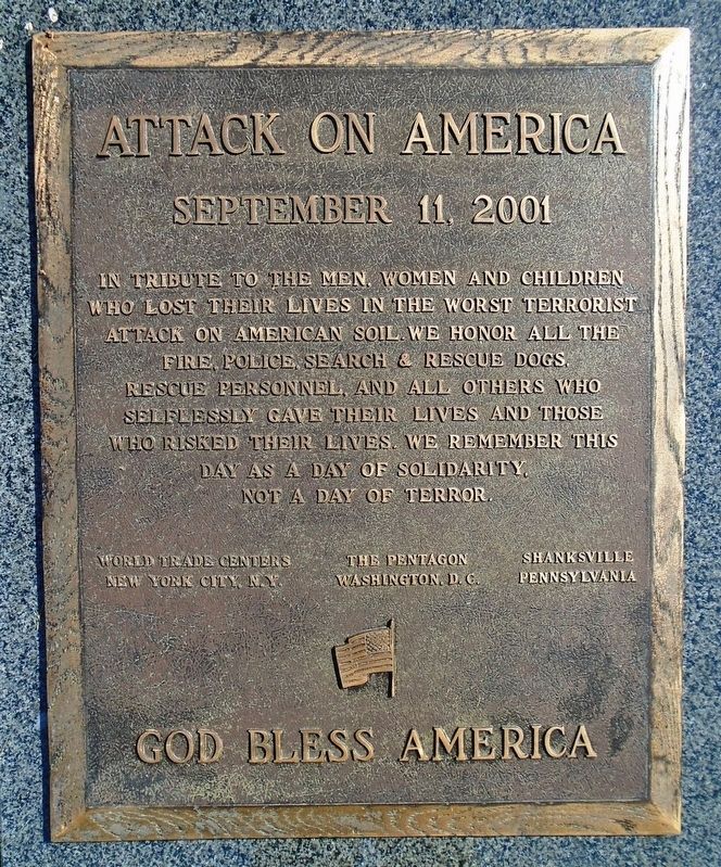 9/11 Memorial Marker image. Click for full size.