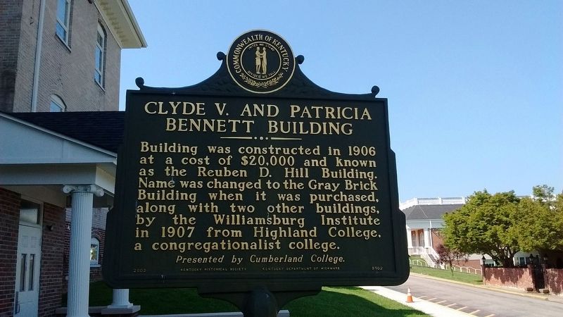Clyde V. and Patricia Bennett Building Marker (Side 1) image. Click for full size.