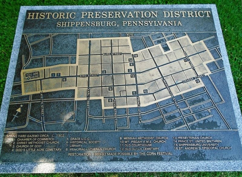 Historic Preservation District Map and Key image. Click for full size.