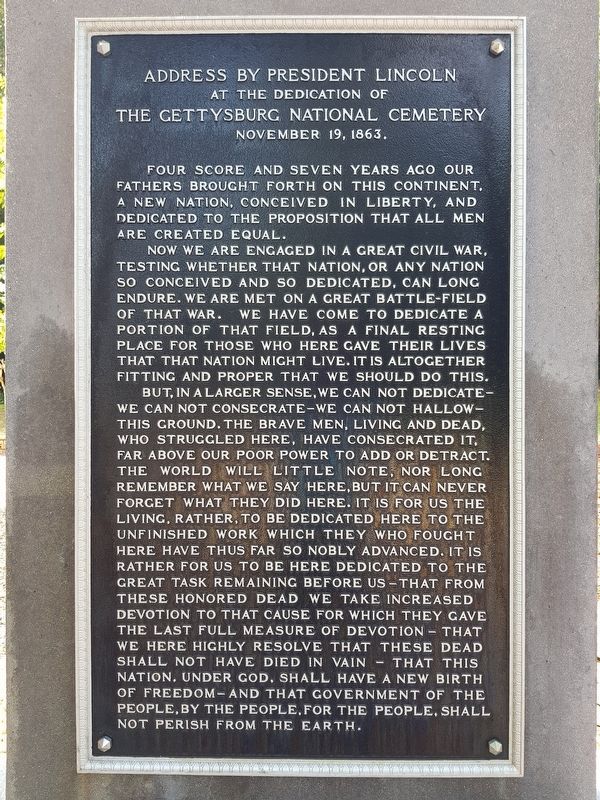 Address by President Lincoln Marker. Click for full size. Address by President Lincoln Marker image. Click for full size.