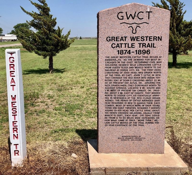 Great Western Cattle Trail Marker image. Click for full size.