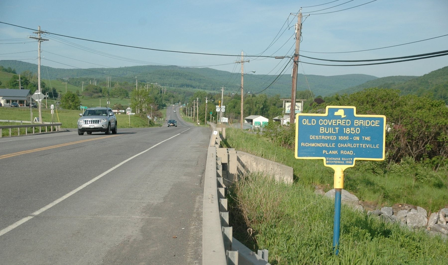 Old Covered Bridge Marker Along Route 7 / Route 10. Click for full size. Old Covered Bridge Marker Along Route 7 / Route 10 image. Click for full size.