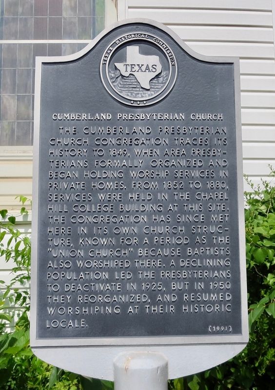 Cumberland Presbyterian Church Marker image. Click for full size.