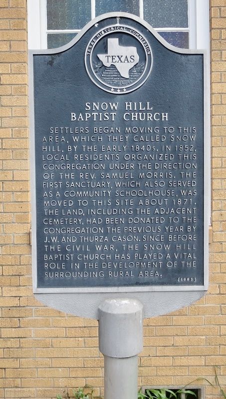 Snow Hill Baptist Church Marker image. Click for full size.