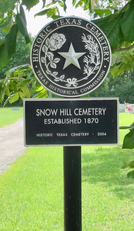 Snow Hill Cemetery Marker image. Click for full size.
