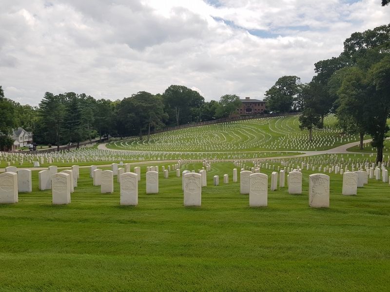 A view of a portion of the Marietta National Cemetery from near the Cole Section image. Click for full size.