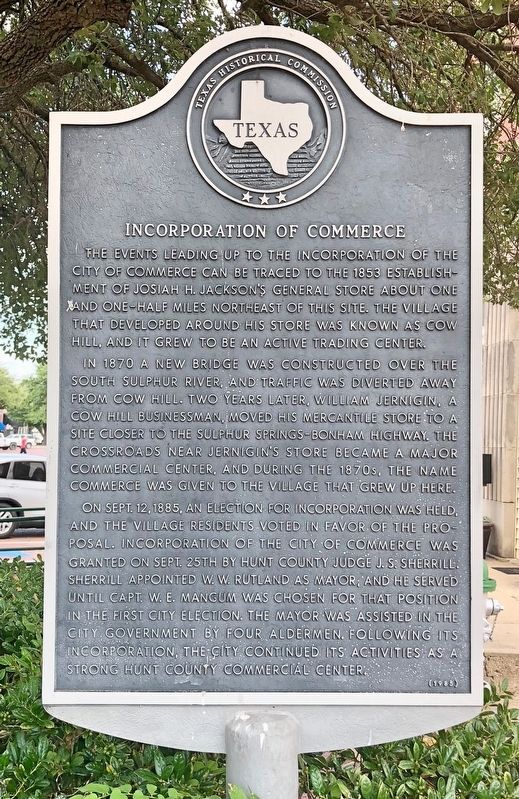 Incorporation of Commerce Marker image. Click for full size.