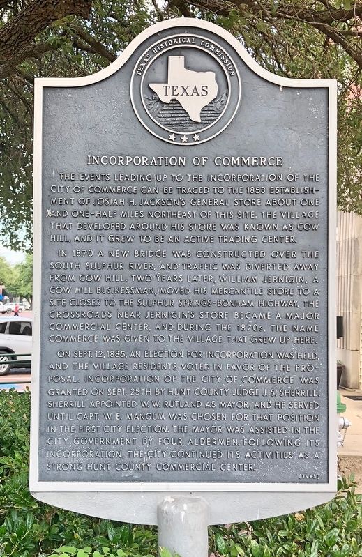 Incorporation of Commerce Marker. Click for full size. Incorporation of Commerce Marker image. Click for full size.
