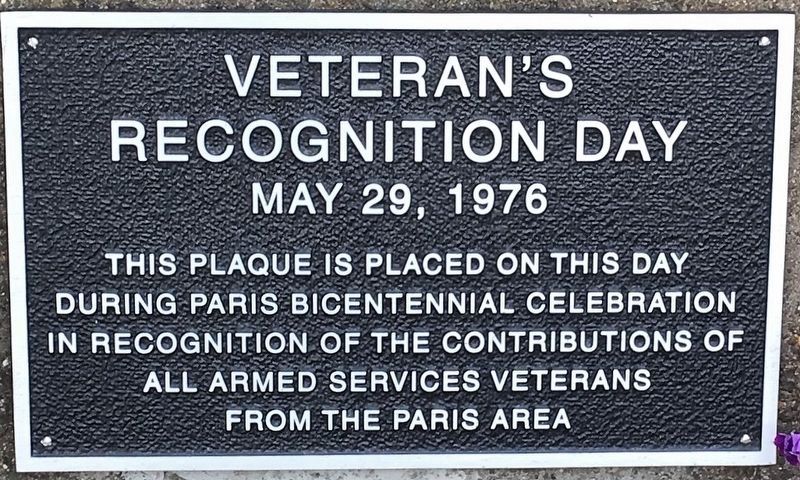 Veterans Recognition Day Marker image. Click for full size.