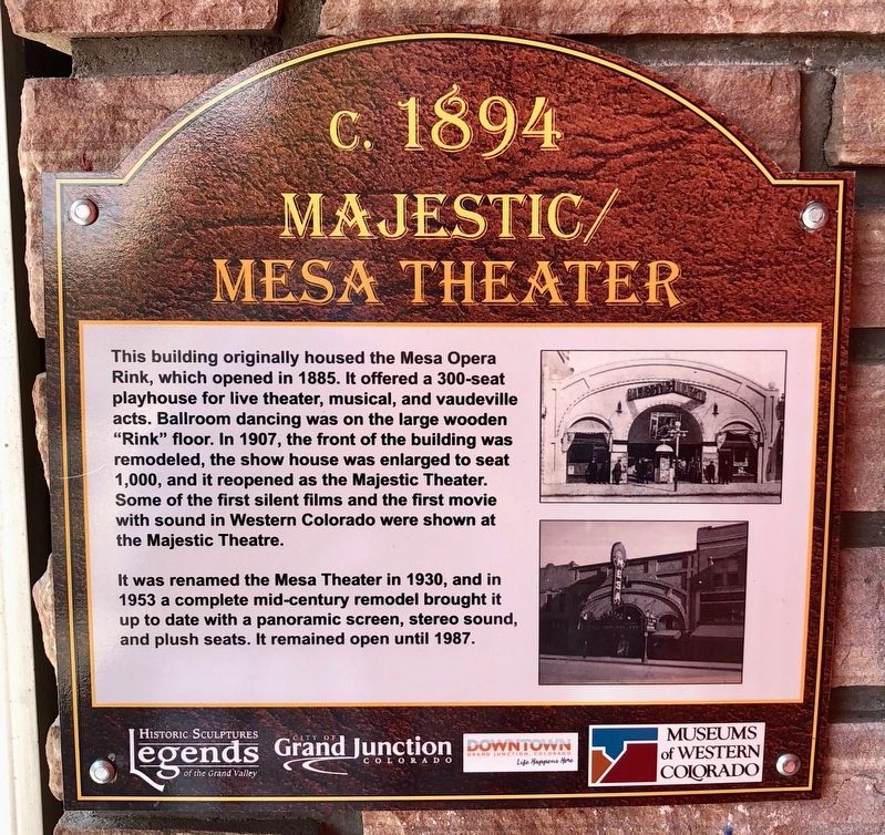 Majestic/Mesa Theater Marker image. Click for full size.