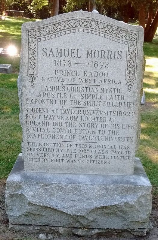 Samuel Morris Grave image. Click for full size.