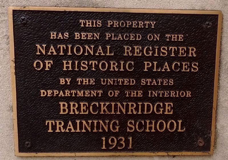 University Breckinridge School NRHP Marker. Click for full size. University Breckinridge School NRHP Marker image. Click for full size.