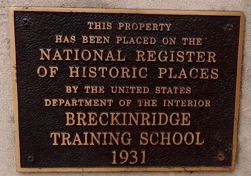 University Breckinridge School NRHP Marker image. Click for full size.
