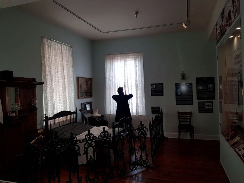 An exhibit on James J. Andrews and his Raiders at the Kennesaw House image. Click for full size.