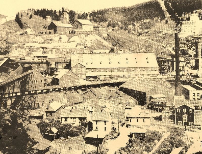 Marker detail: The Finnish Lutheran Church (lower right) in its original location on lower Main Stre. Click for full size. Marker detail: The Finnish Lutheran Church (lower right) in its original location on lower Main Stre image. Click for full size.