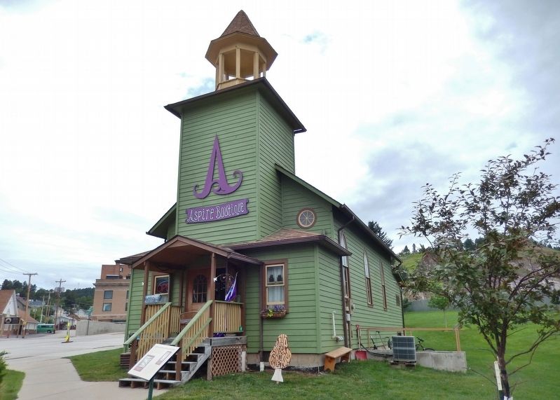 Finnish Lutheran Church Marker (<i>wide view; church building in background</i>). Click for full size. Finnish Lutheran Church Marker (<i>wide view; church building in background</i>) image. Click for full size.