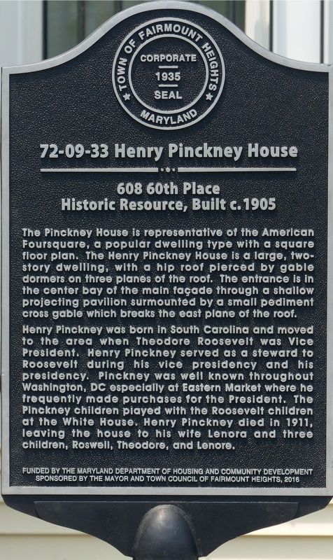 Henry Pinckney House Marker image. Click for full size.