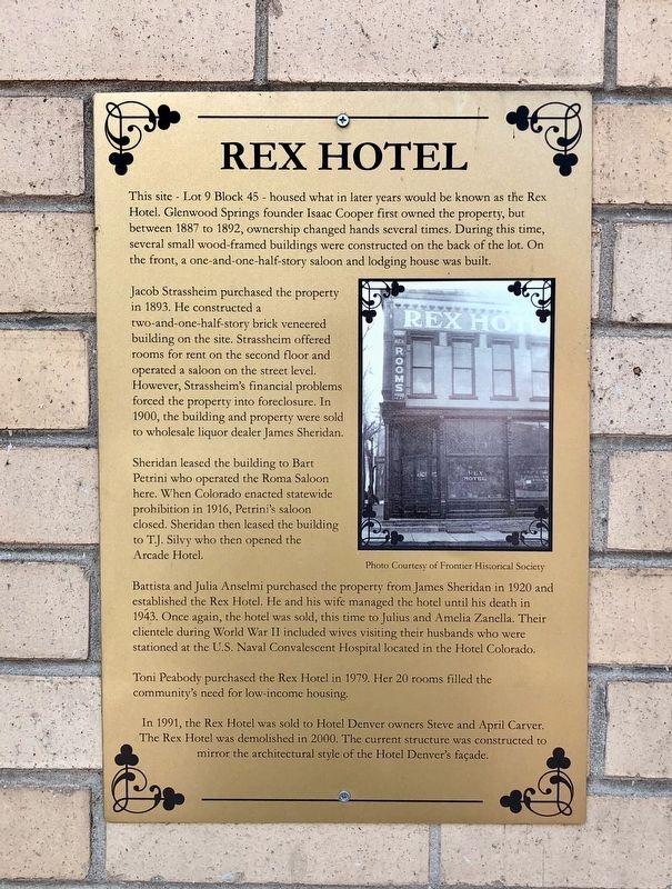 Rex Hotel Marker image. Click for full size.