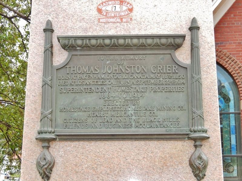 Thomas Johnston Grier Marker (<i>tall view</i>) image, Touch for more information