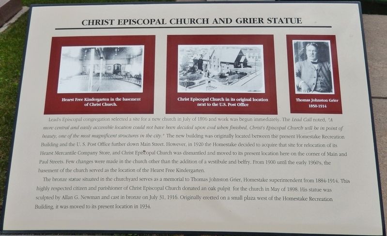 Christ Episcopal Church and Grier Statue Marker image. Click for full size.