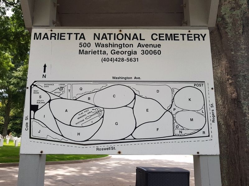 A nearby map of the Marietta National Cemetery image. Click for full size.