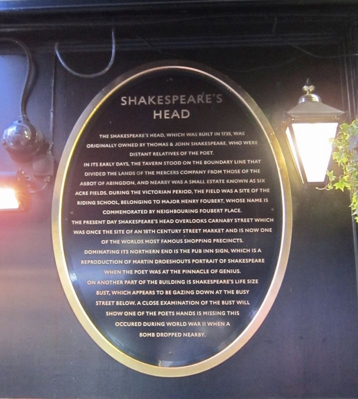 Shakespeare's Head Marker image. Click for full size.