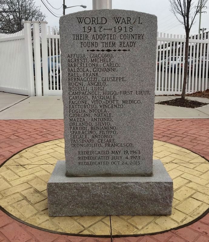 Copiague World War I Immigrant Memorial - Post 2015 rededication image. Click for full size.