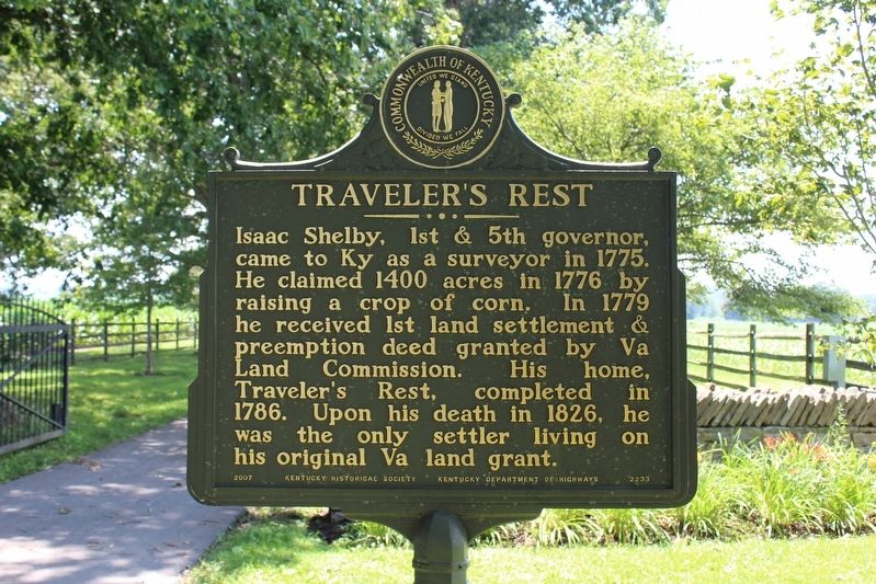 Traveler's Rest Marker (Side 1) image. Click for full size.