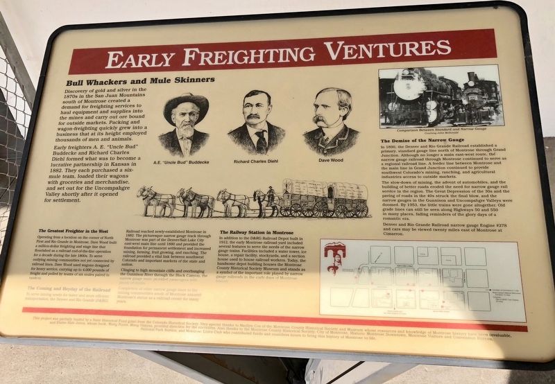 Early Freighting Ventures Marker. Click for full size. Early Freighting Ventures Marker image. Click for full size.
