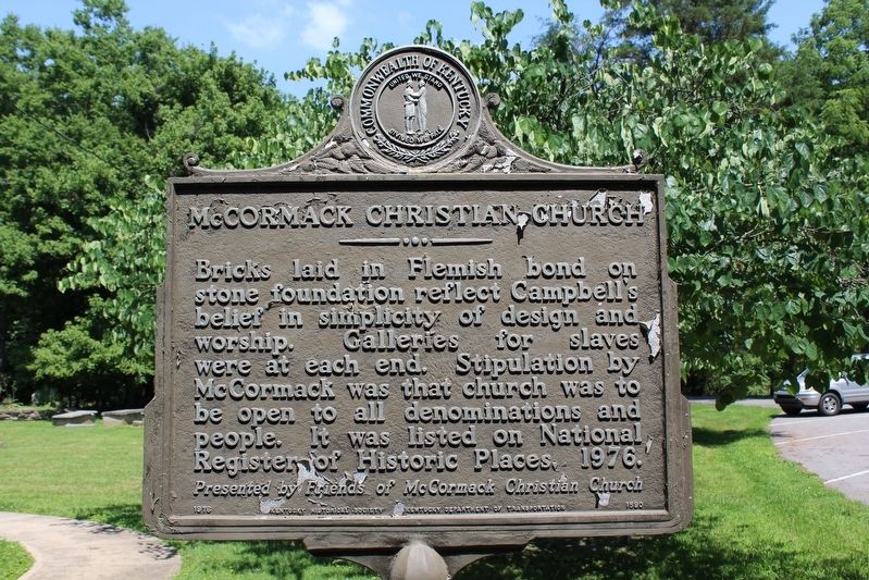 McCormack Christian Church Marker (Side 2) image. Click for full size.